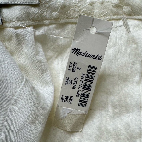 NWT Madewell Thompson Shorts in in Soft Embroidery Ivory Sz 8 - Picture 10 of 11